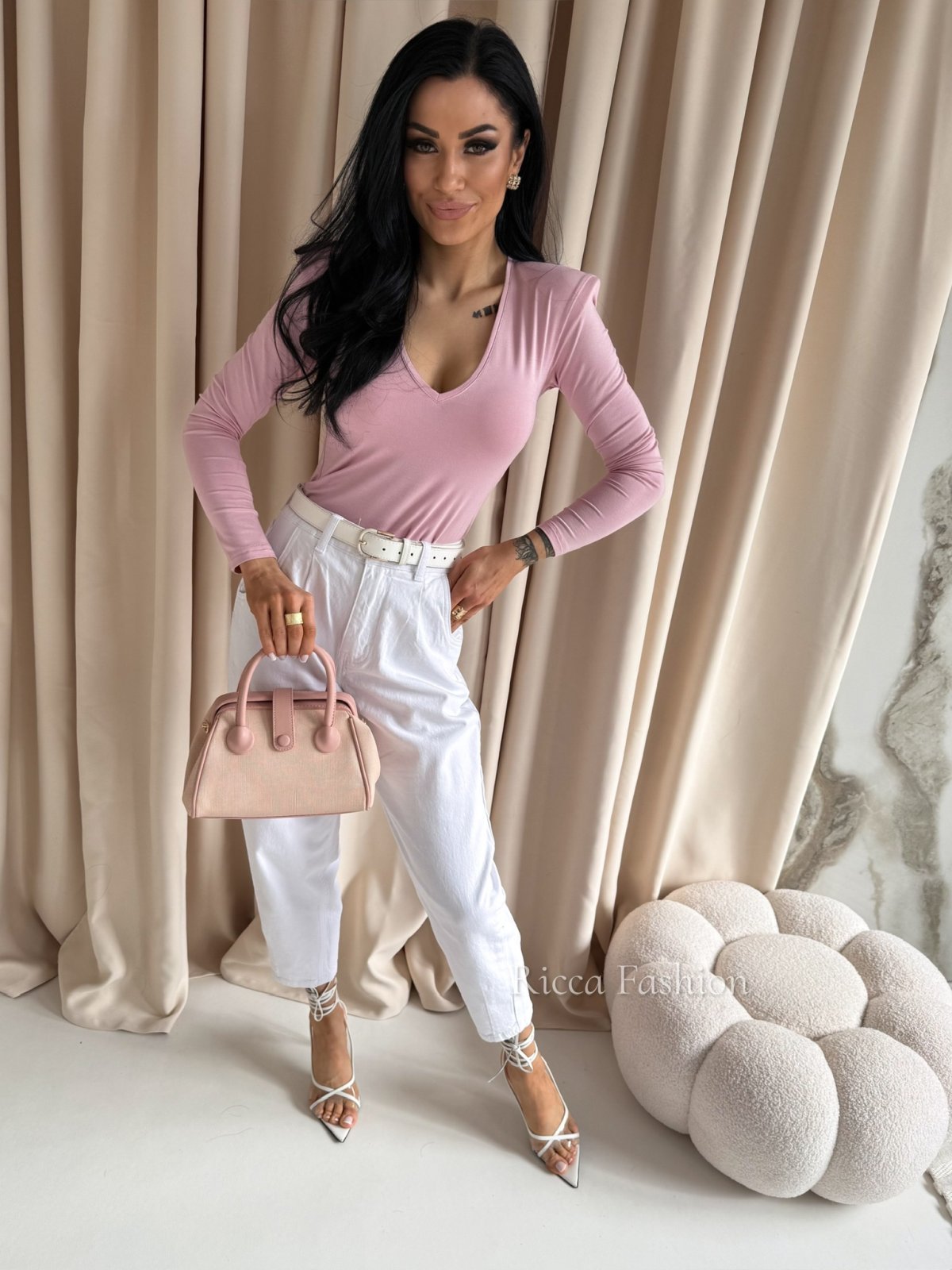 Bluzka z poduszkami MARIETTA, powder