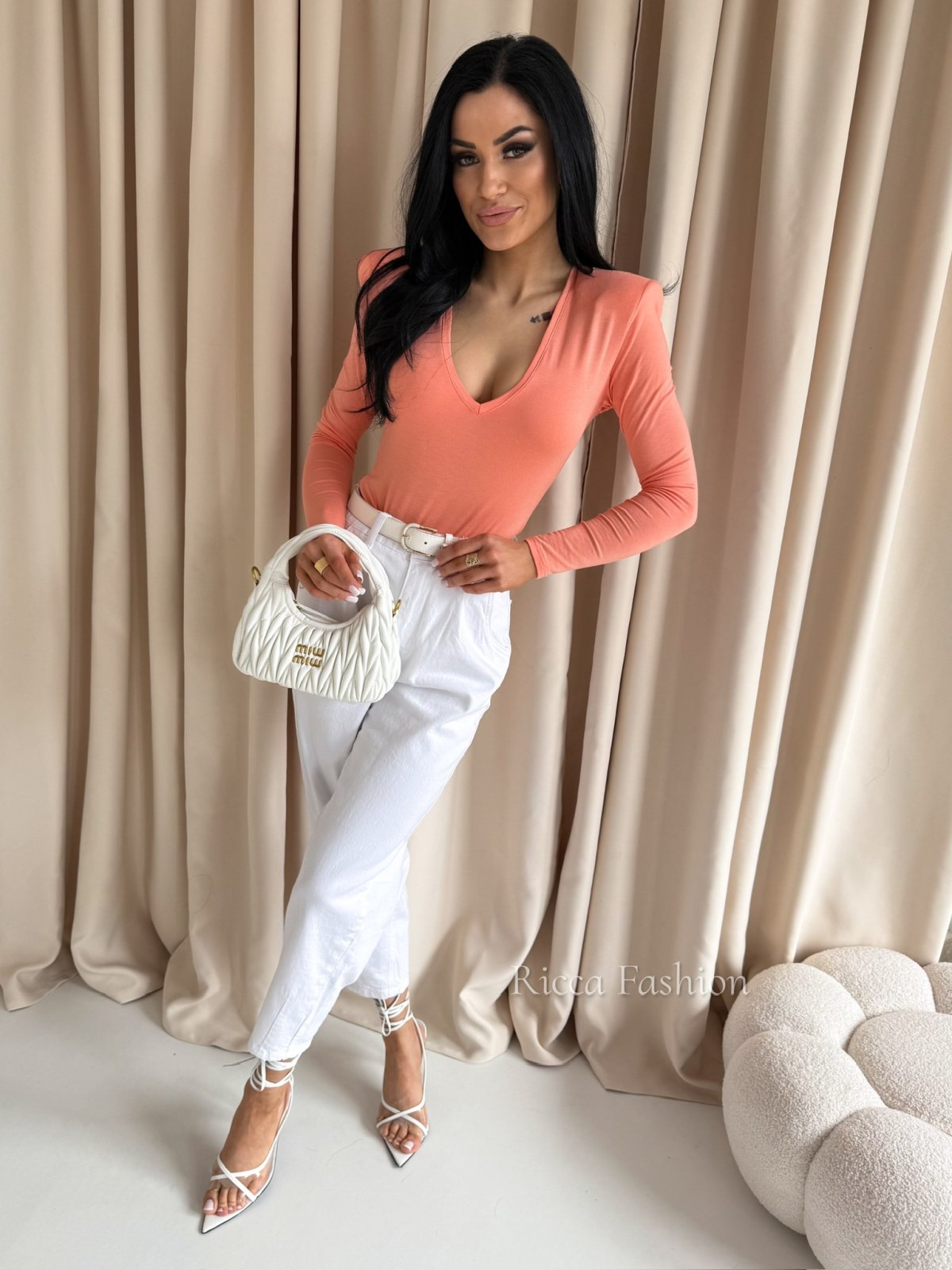 Bluzka z poduszkami MARIETTA, peach