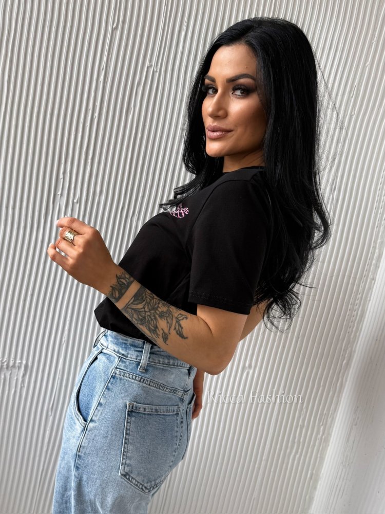 T-shirt bawełniany WINGS, black