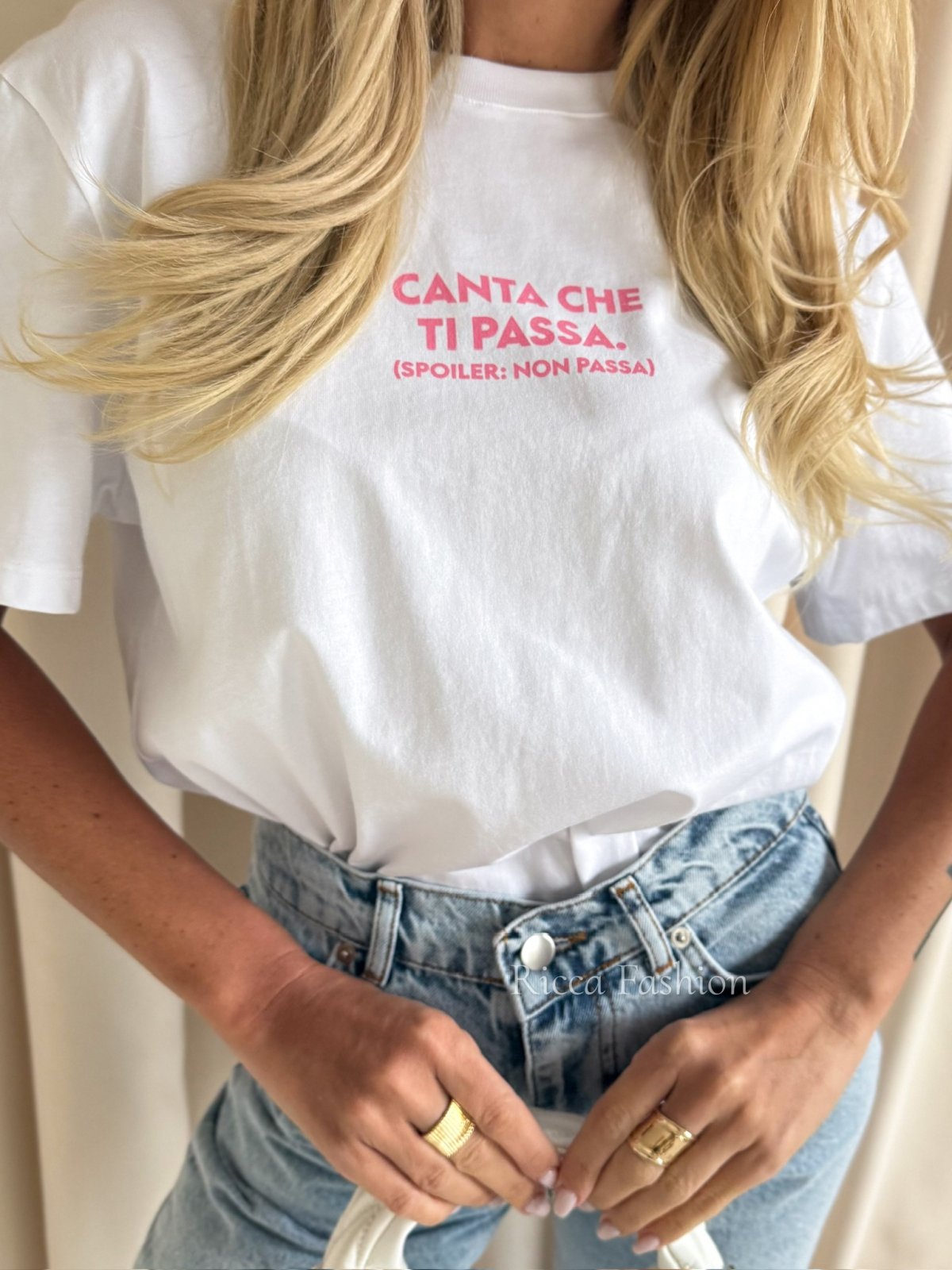 T-shirt bawełniany PASSA, white