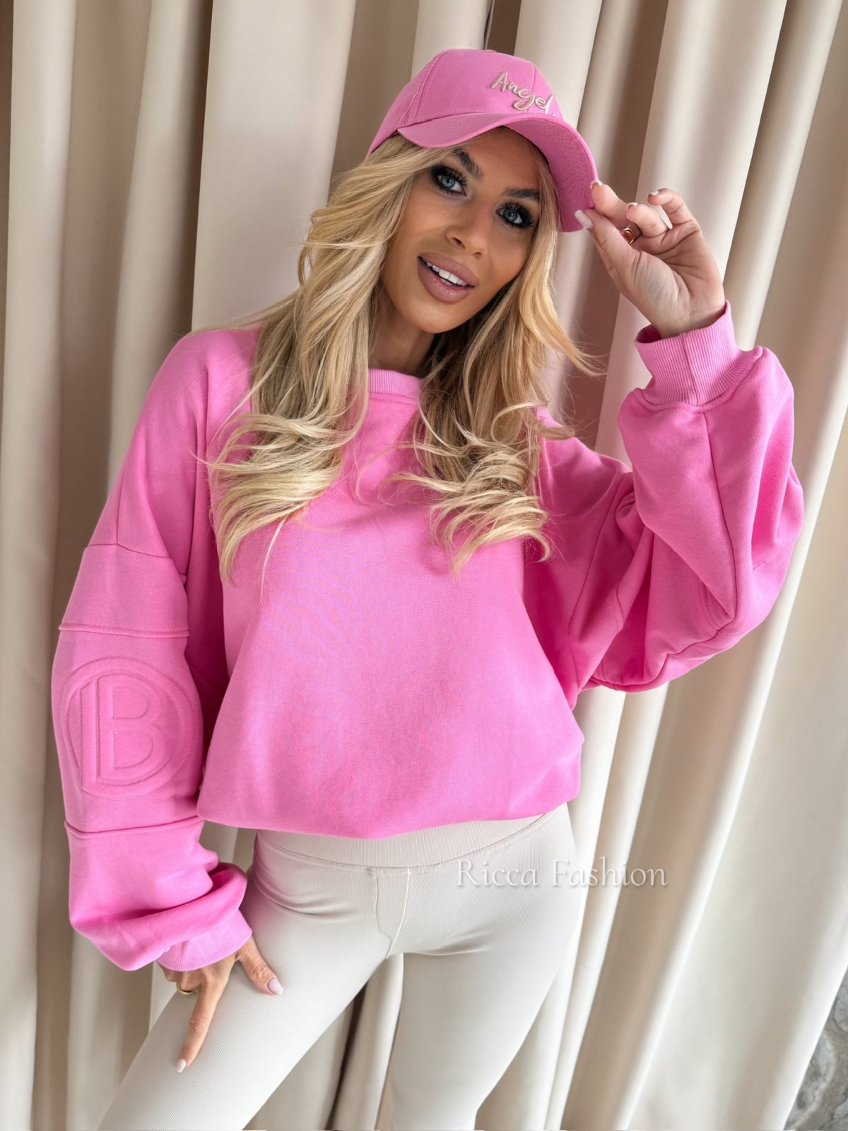 Bluza bawełniana LOLA, sweet pink