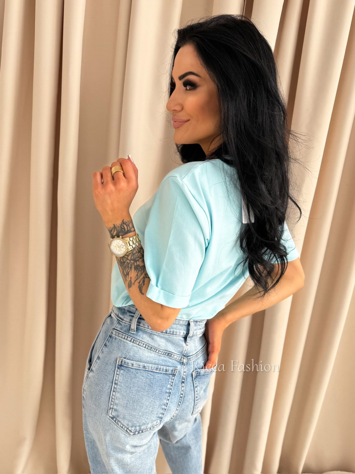 T-shirt OREN, baby blue