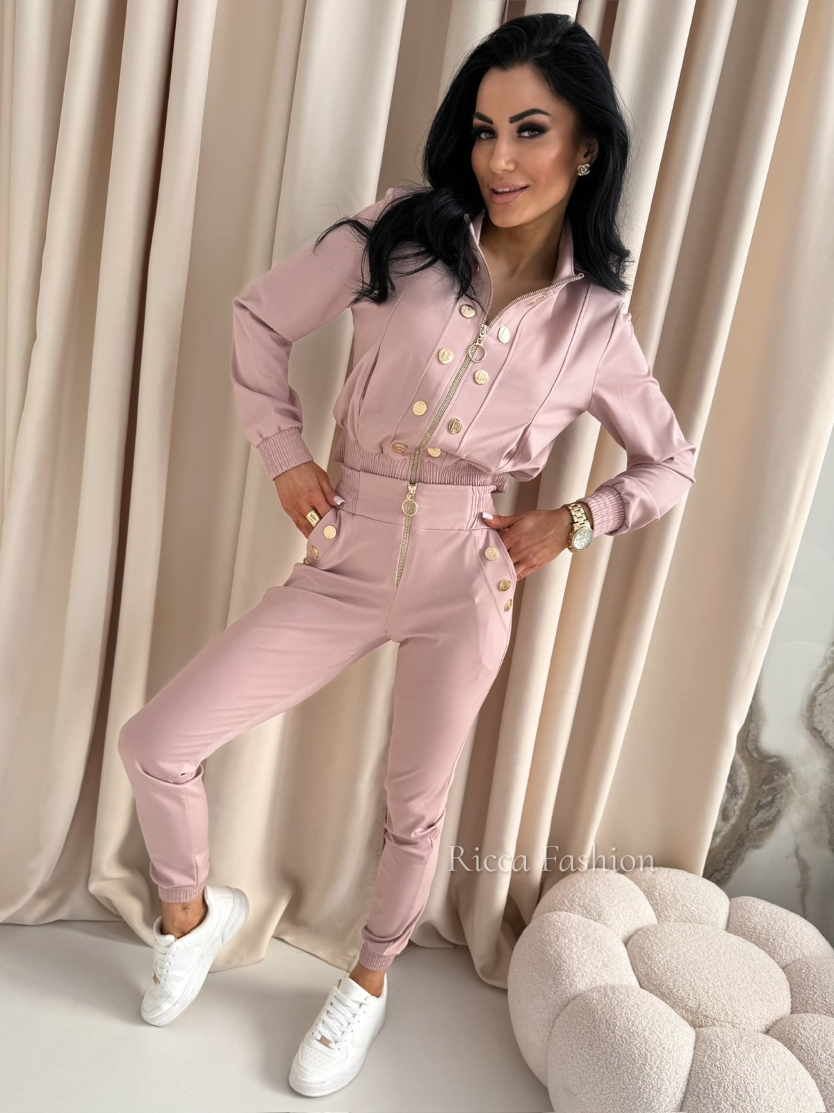 Komplet z wiskozy NICO, powder