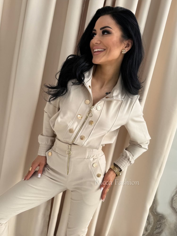 Komplet z wiskozy NICO, nude