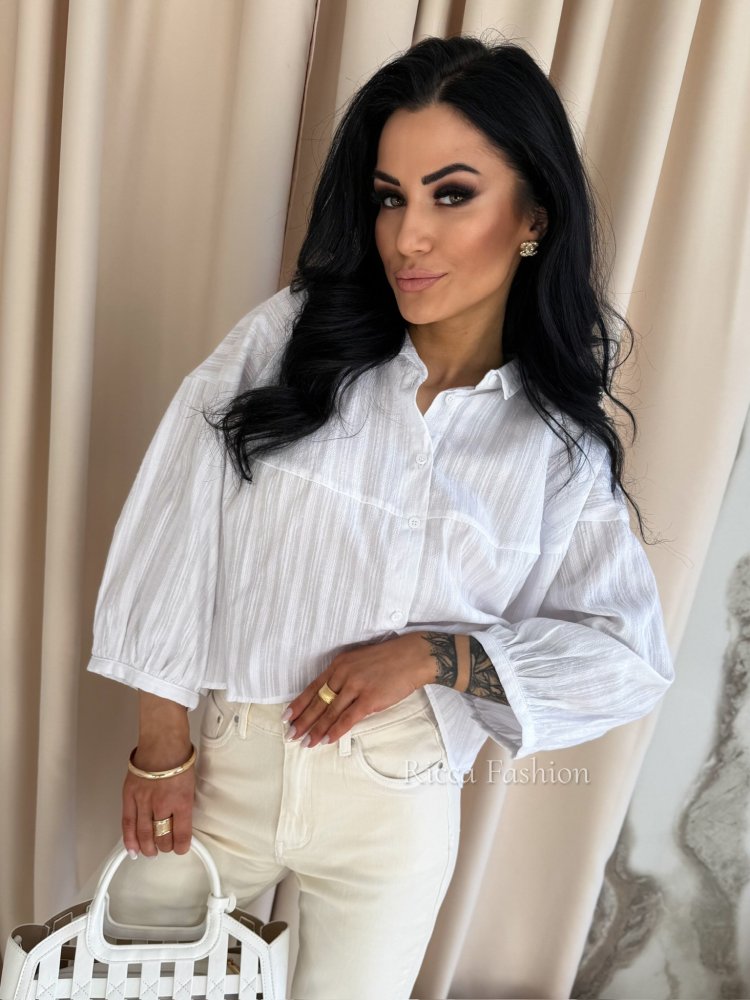 Koszula bawełniana LUNA, ecru