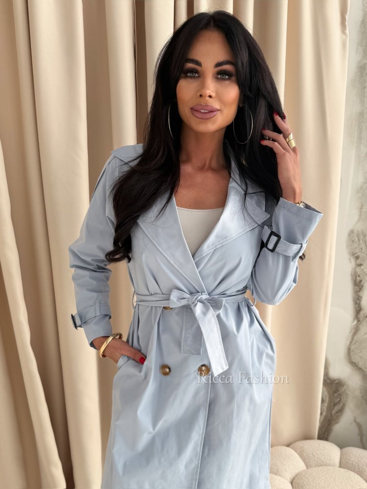 Płaszcz/trencz bawełniany ESTELLA, baby blue