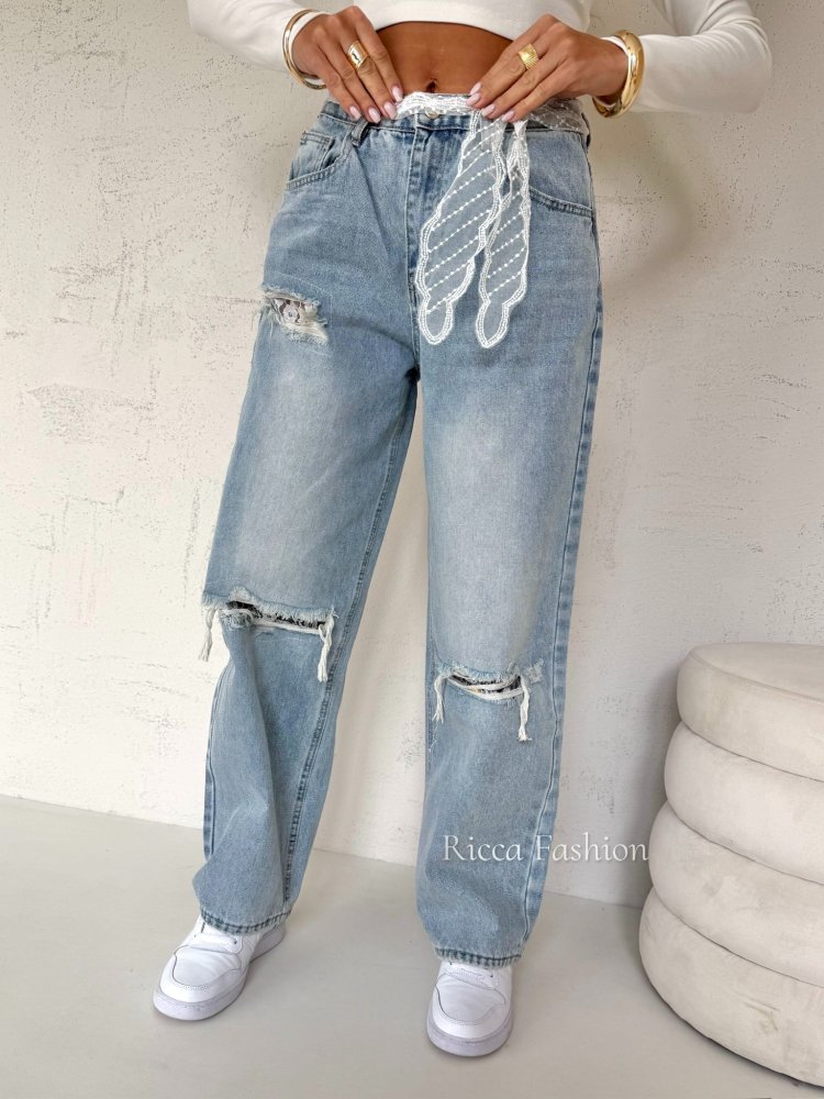 Spodnie wide leg LORA, blue