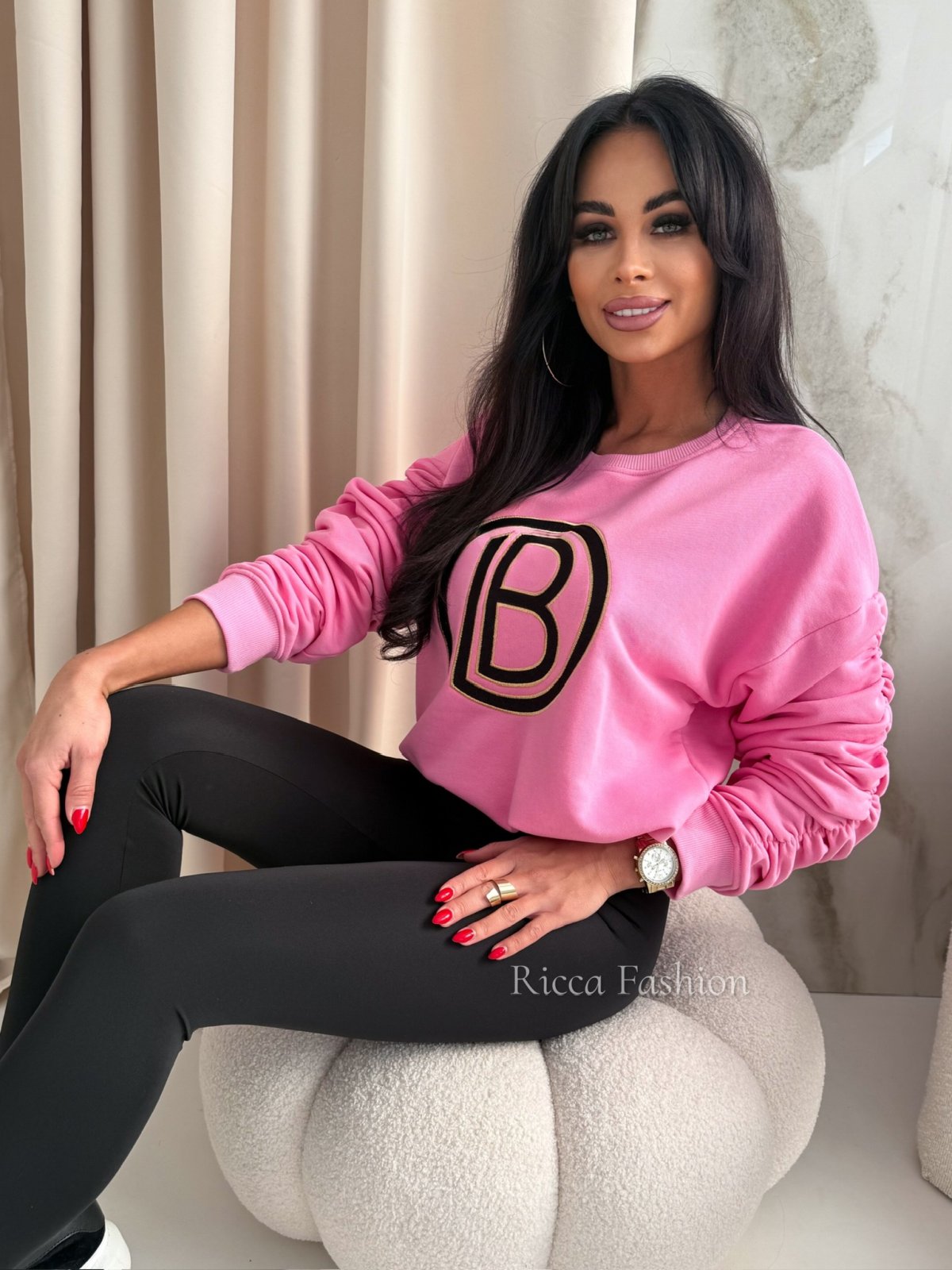 Bluza bawełniana BIOLA, sweet pink