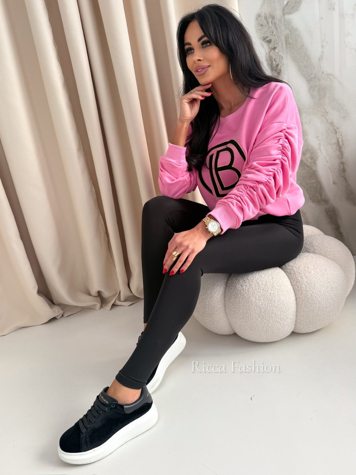 Bluza bawełniana BIOLA, sweet pink