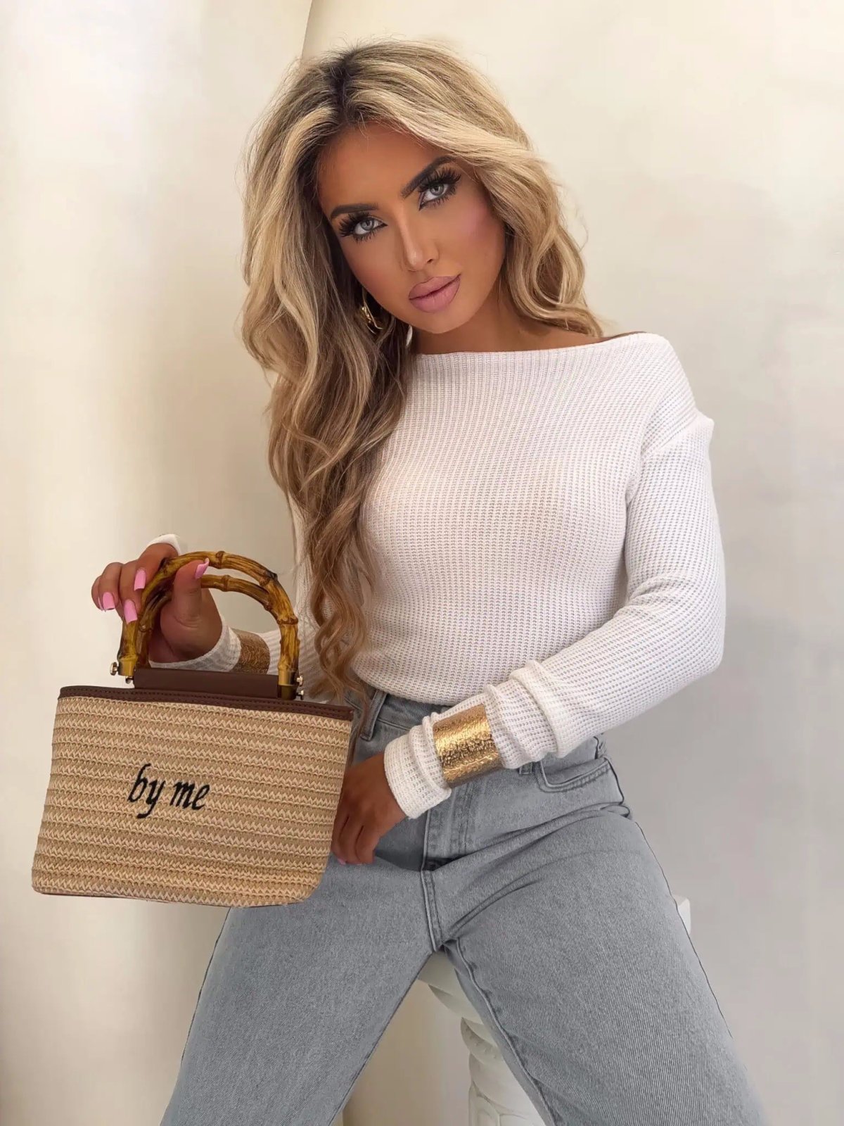 Bluzka WAFELEK, ecru