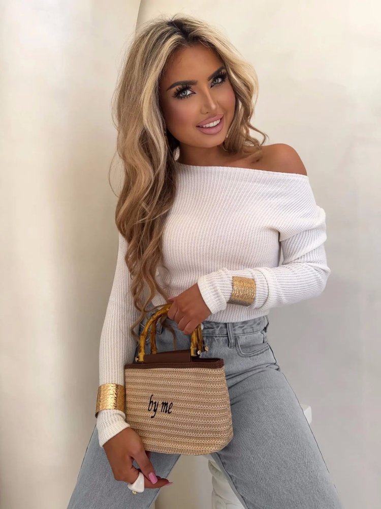 Bluzka WAFELEK, ecru