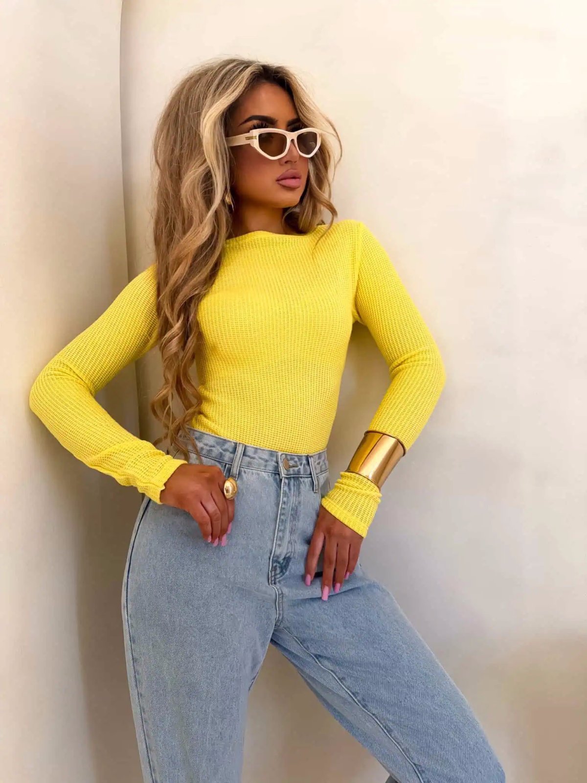 Bluzka WAFELEK, żółty