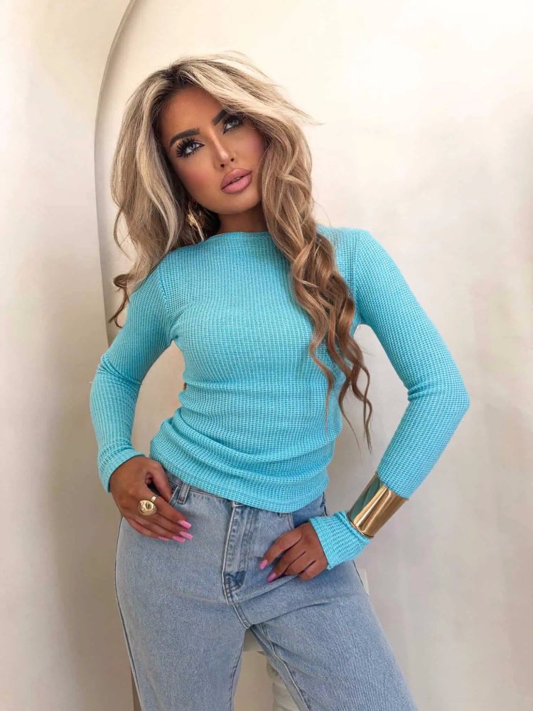 Bluzka WAFELEK, niebieski