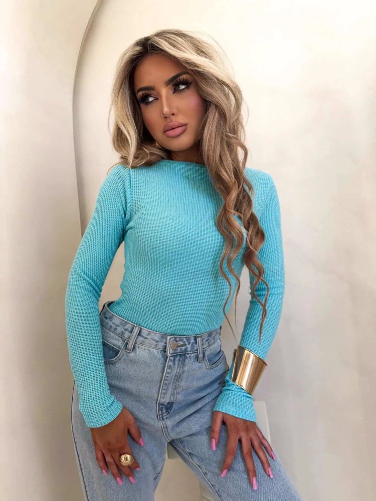 Bluzka WAFELEK, niebieski