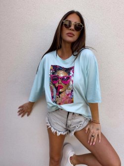 T-shirt PINK, błękitny