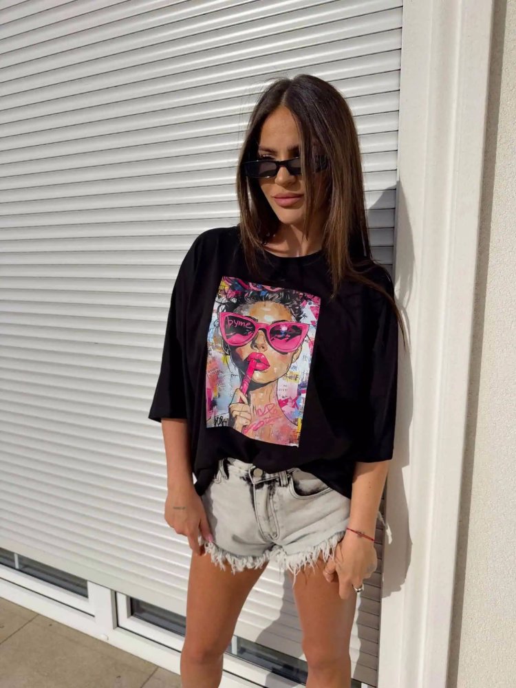 T-shirt PINK, czarny