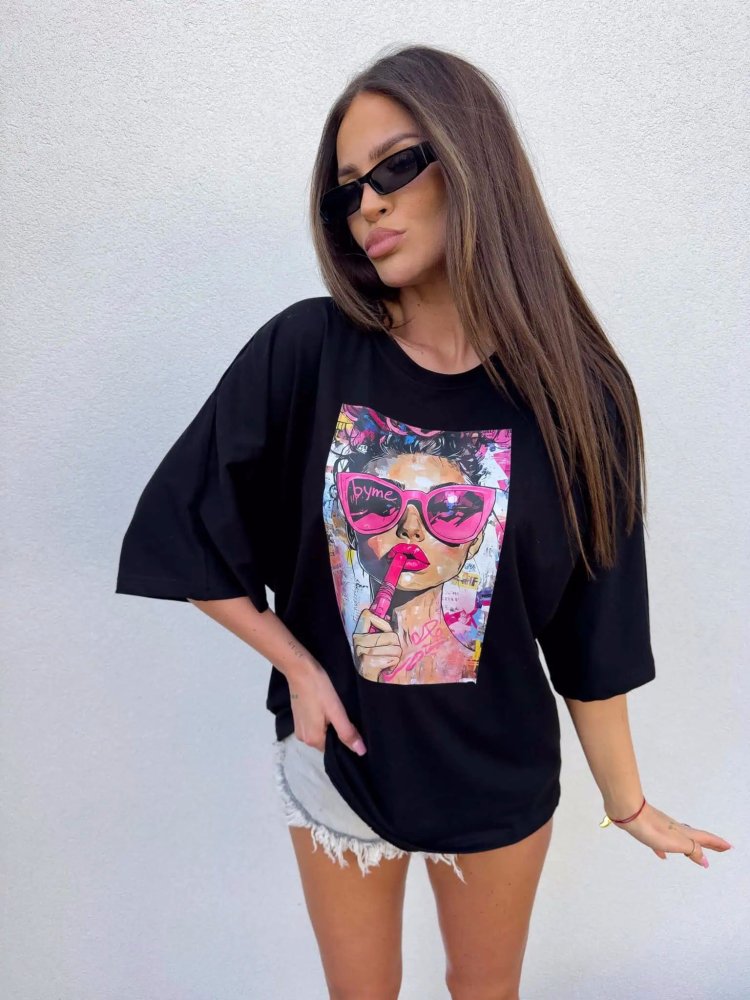 T-shirt PINK, czarny