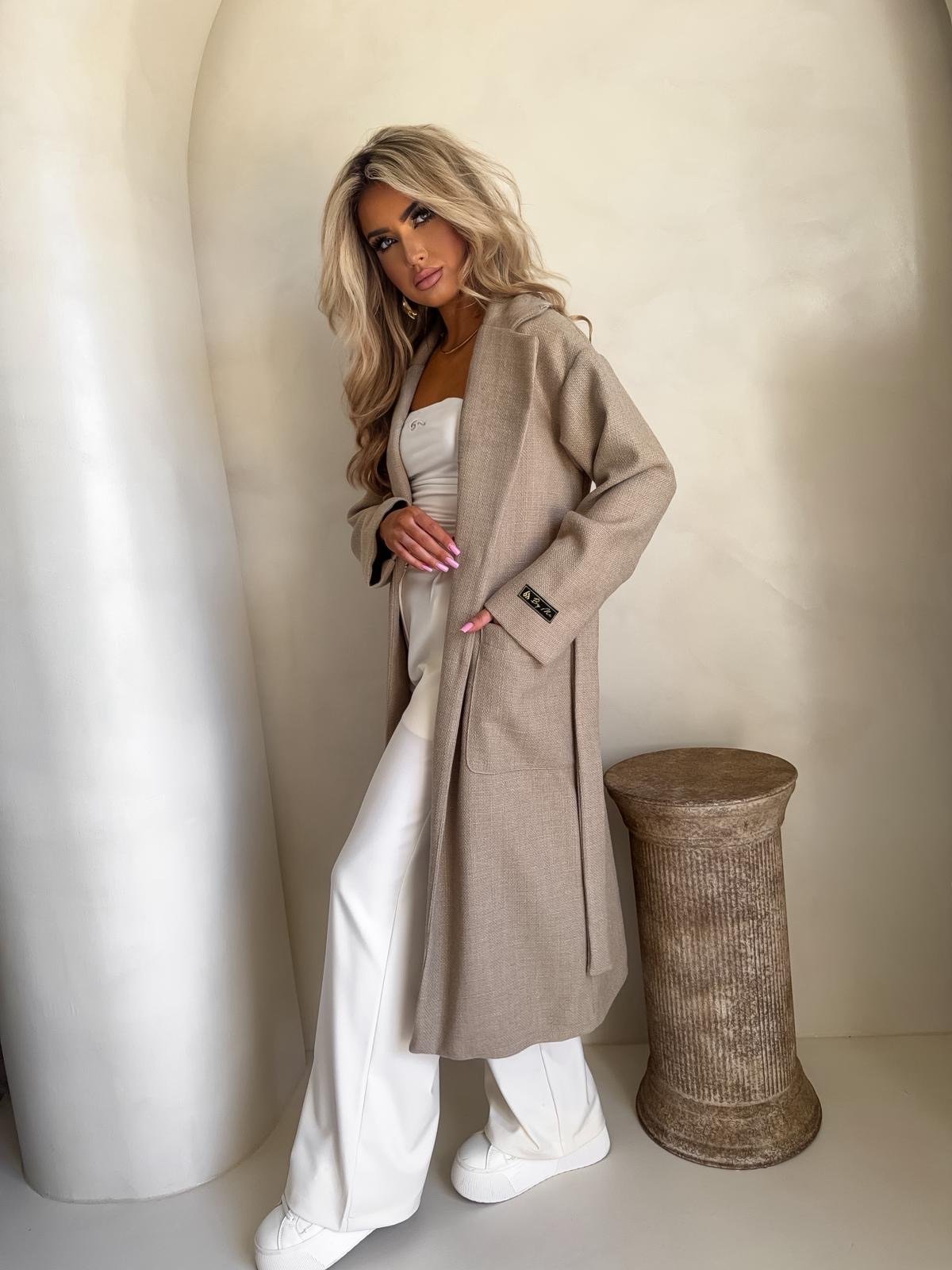 Płaszcz BOSS, beżowy