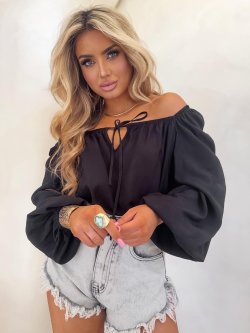 Bluzka hiszpanka LAURA, czarna