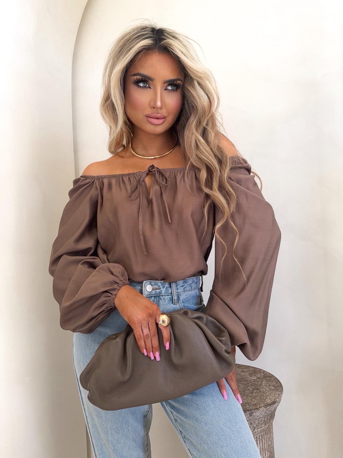 Bluzka hiszpanka LAURA, beż