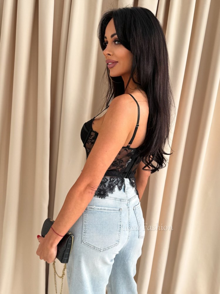 Gorset koronkowy SELENE, black