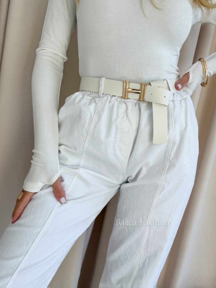 Spodnie sztruksowe SAVIO, ecru