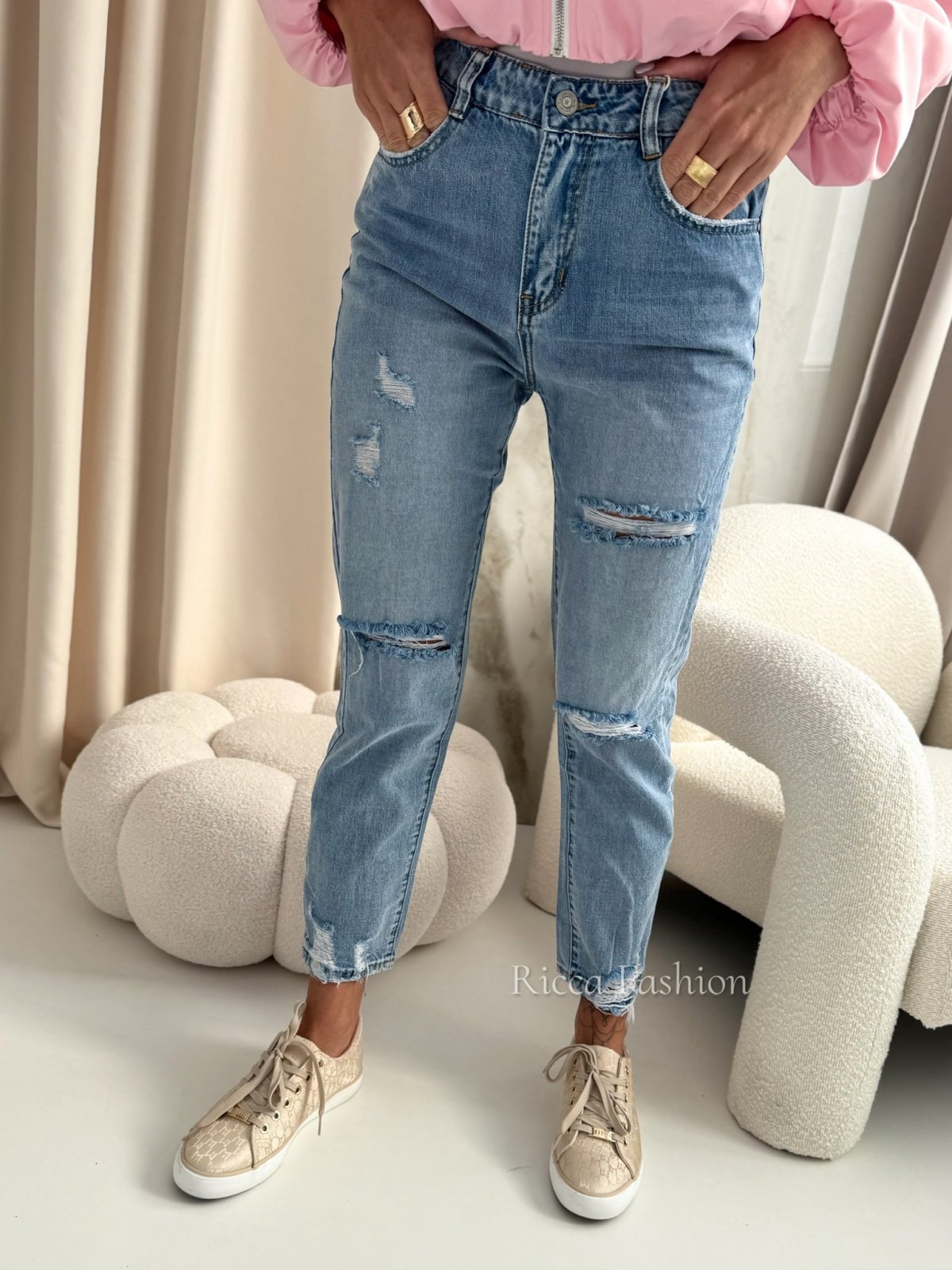 Spodnie momfit NOREL, blue