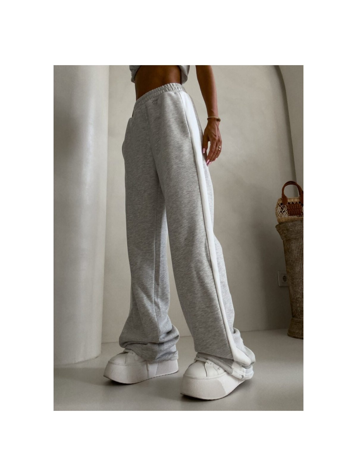 Spodnie dresowe LAMPAS, szary melanż