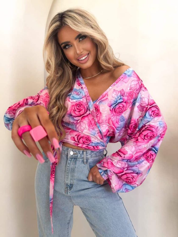 Bluzka KAIRA, print róża...