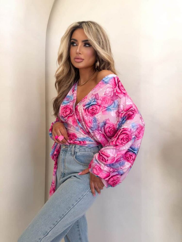 Bluzka KAIRA, print róża...