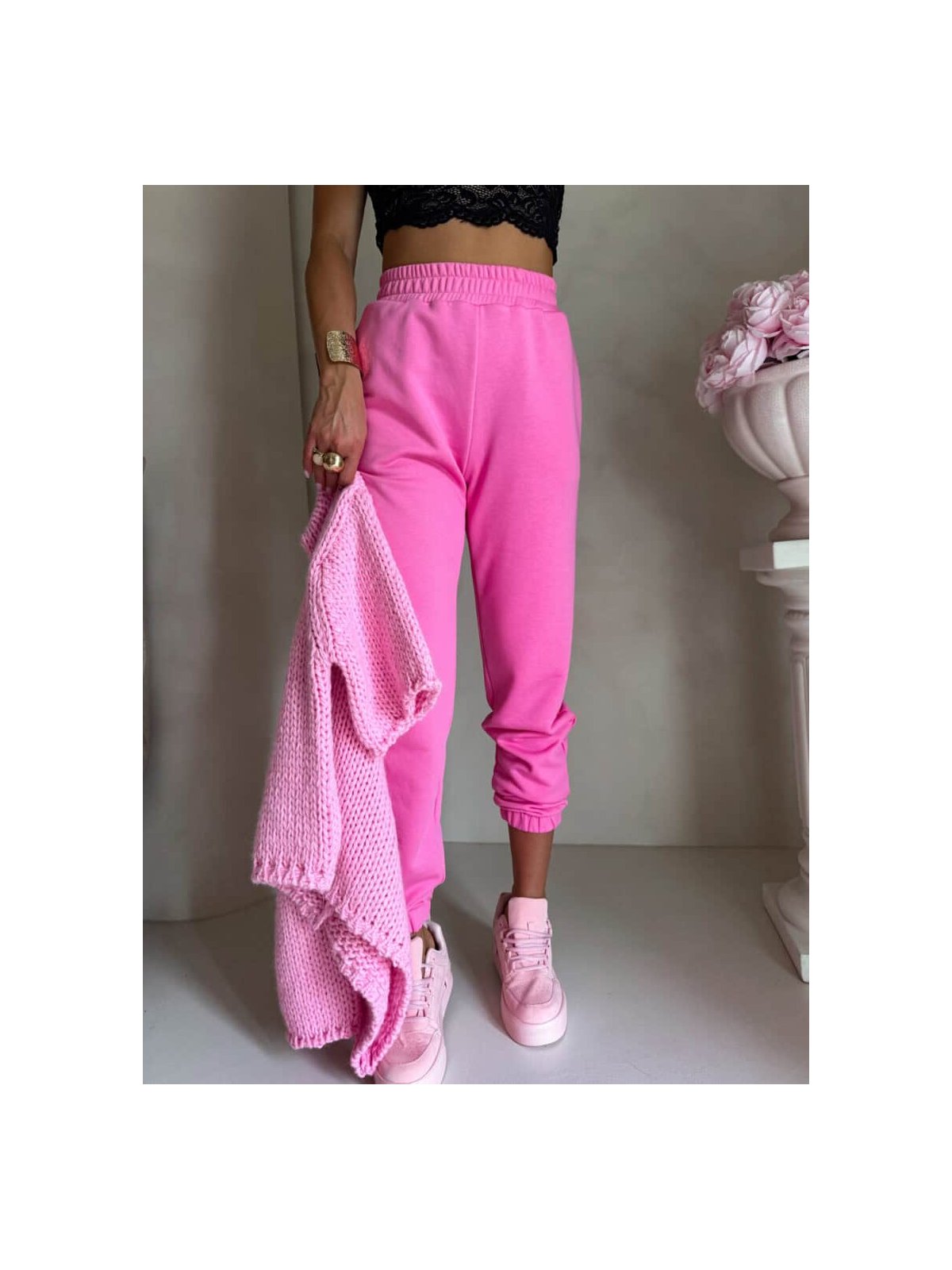 Spodnie dresowe CLASSIC, mocny róż