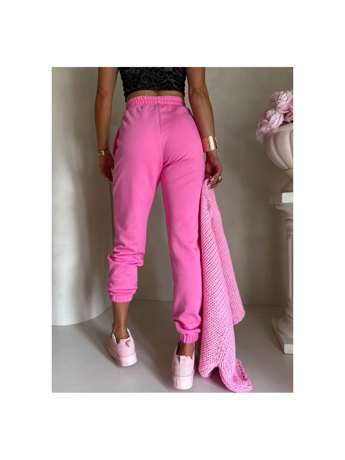 Spodnie dresowe CLASSIC, mocny róż