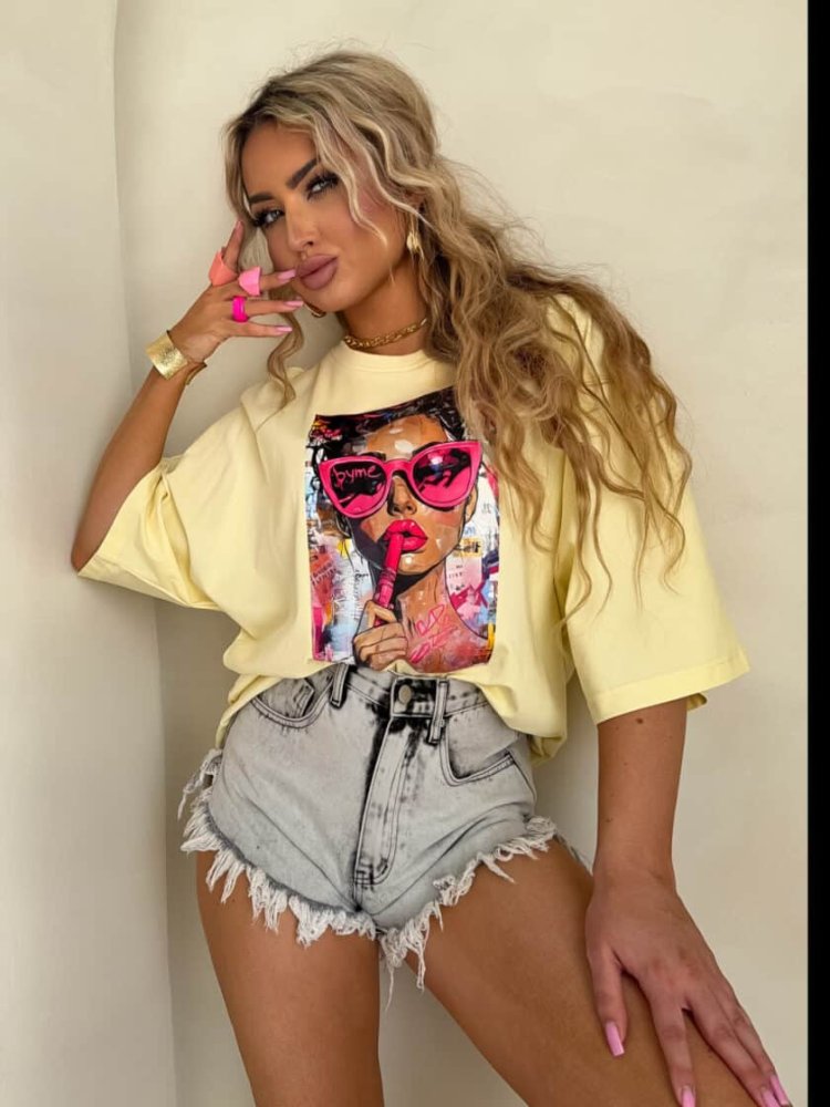 T-shirt PINK, bananowy