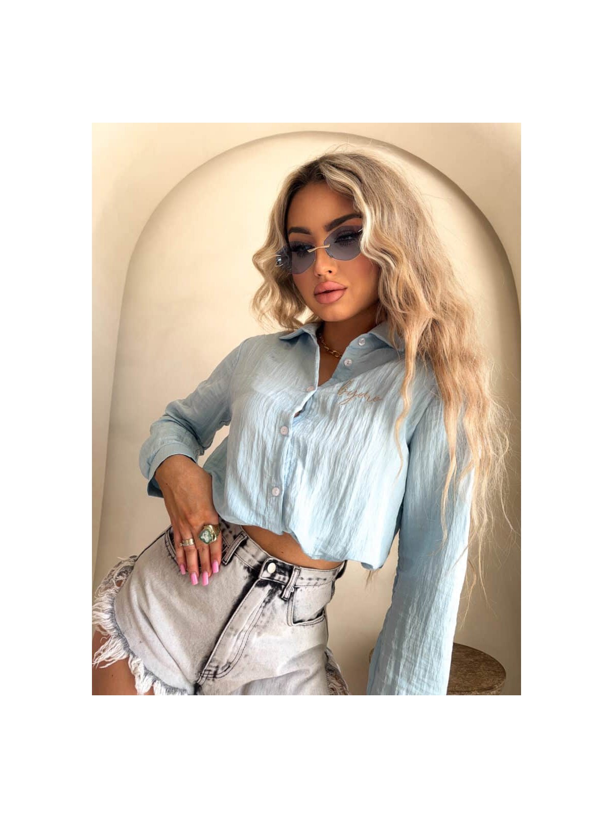 Koszula GLAM, błękitna