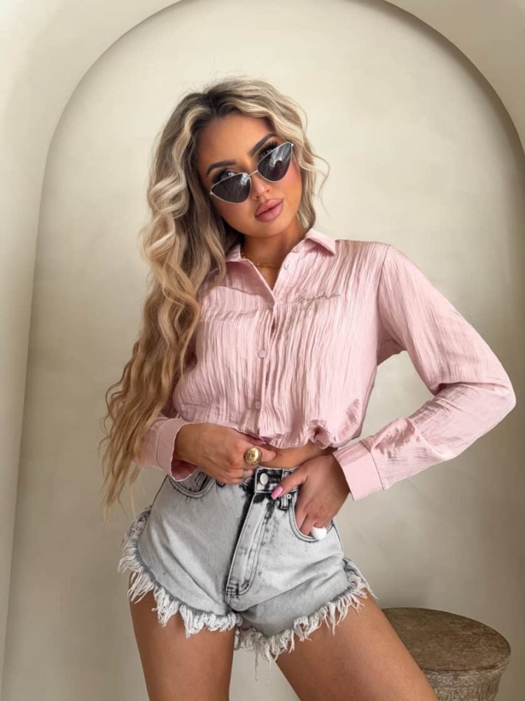 Koszula GLAM, pudrowy róż