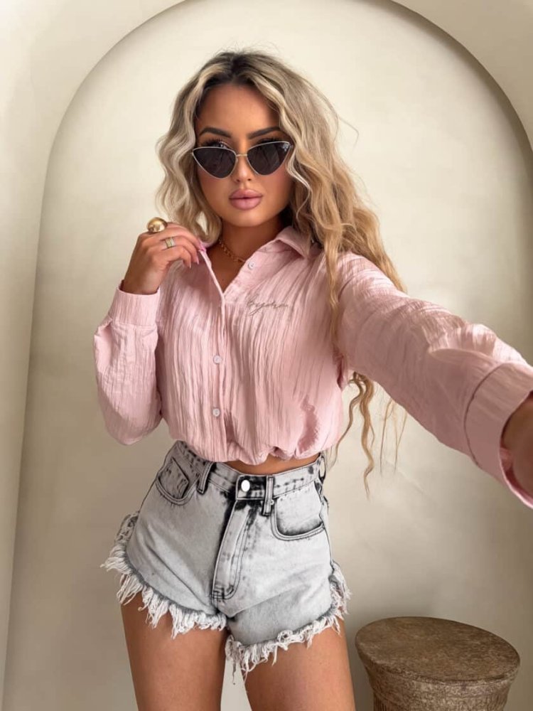 Koszula GLAM, pudrowy róż