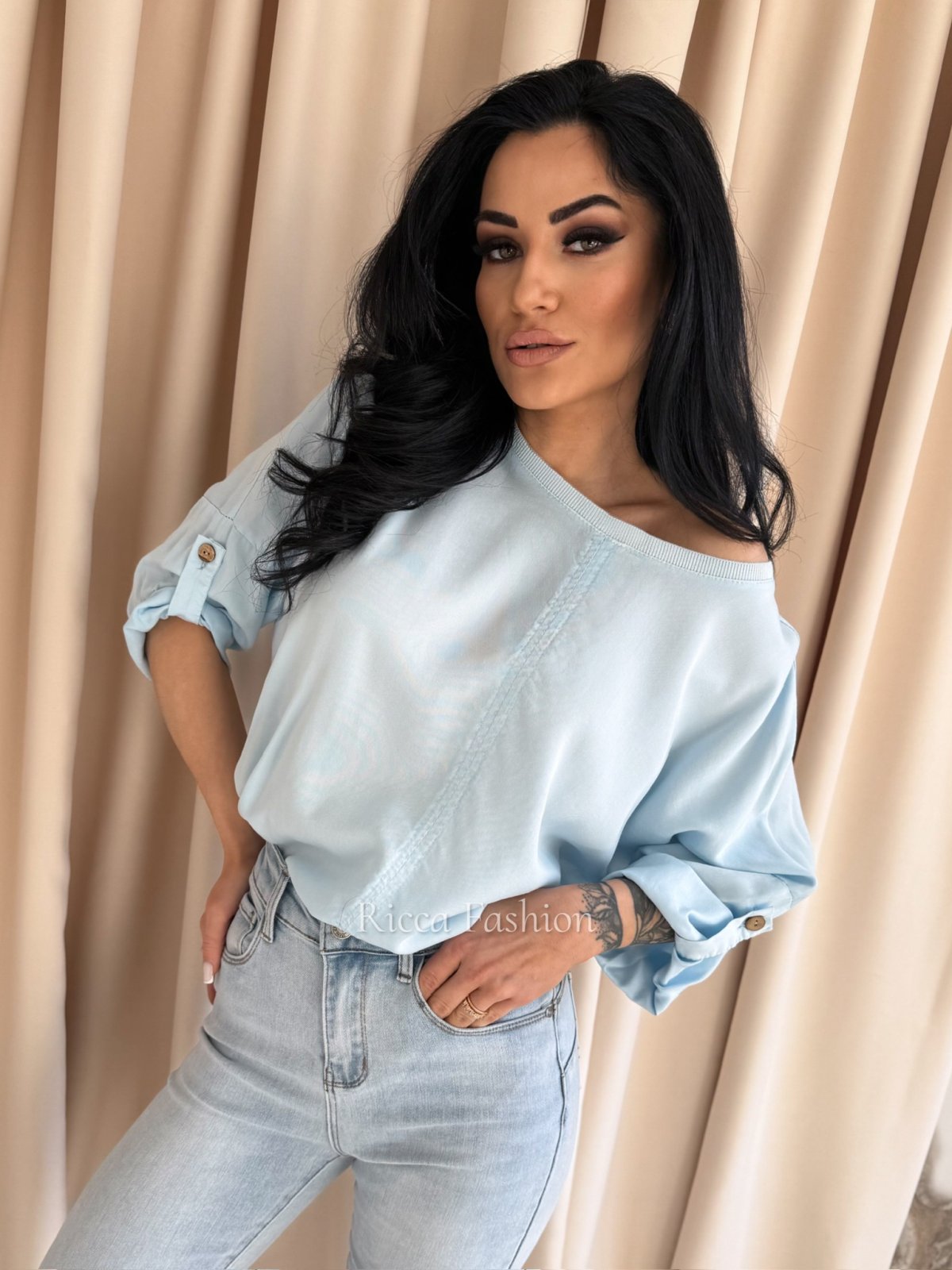 Bluzka ARIANA, light blue