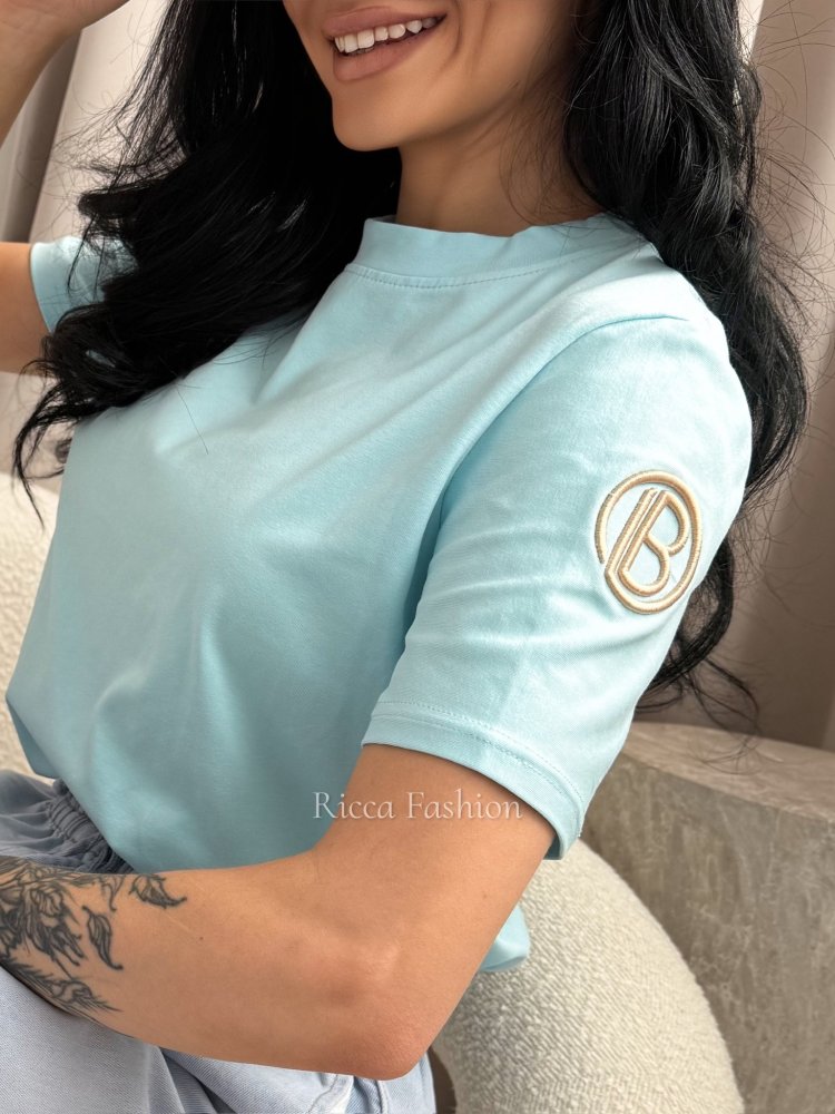 T-shirt bawełniany LILI, blue