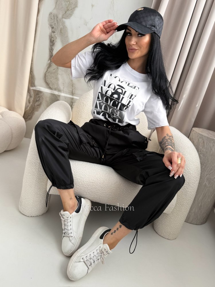 T-shirt bawełniany VOGUE, ecru