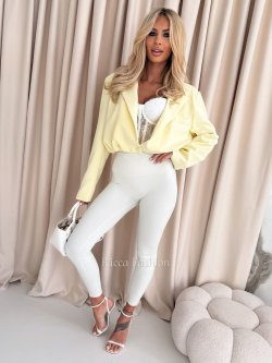 Legginsy z lycrą AZARRO, milky white