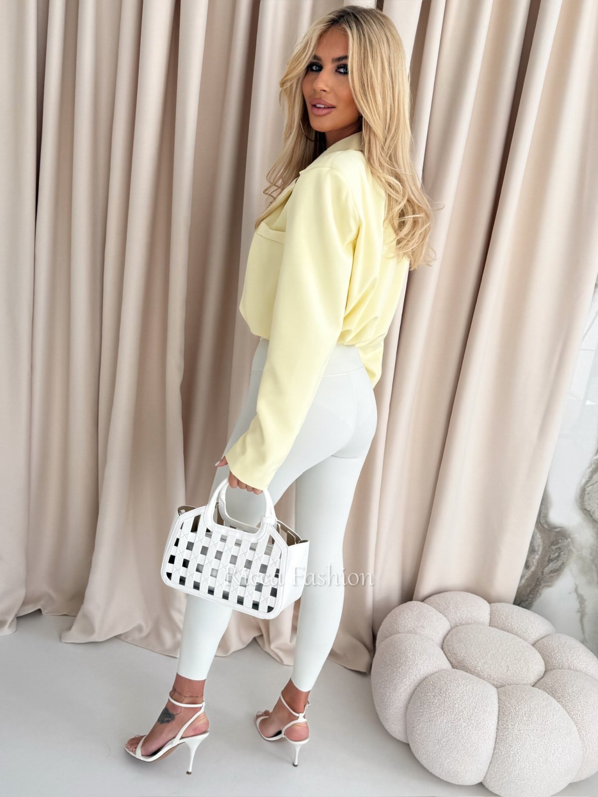 Legginsy z lycrą AZARRO, milky white