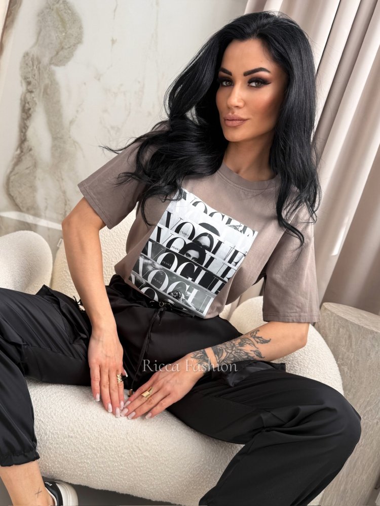 T-shirt bawełniany VOGUE,...