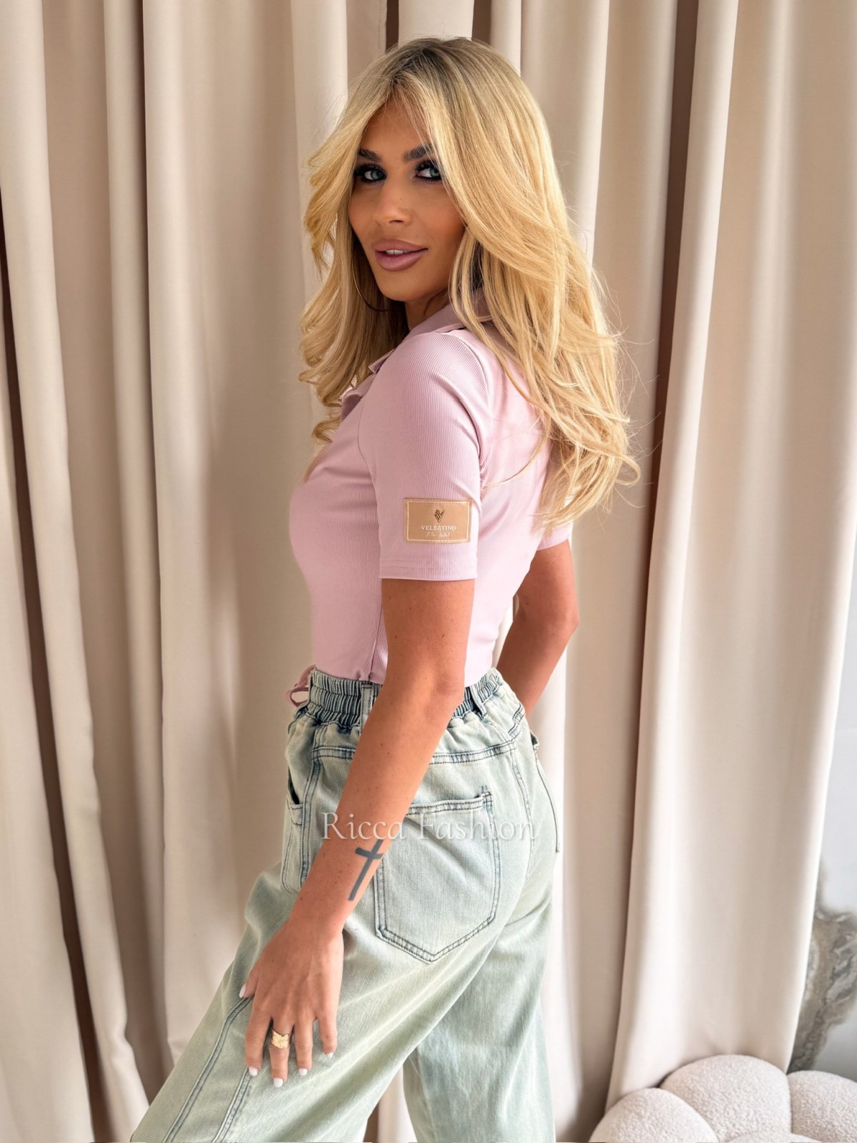 Bluzka polo GEORGINA, powder