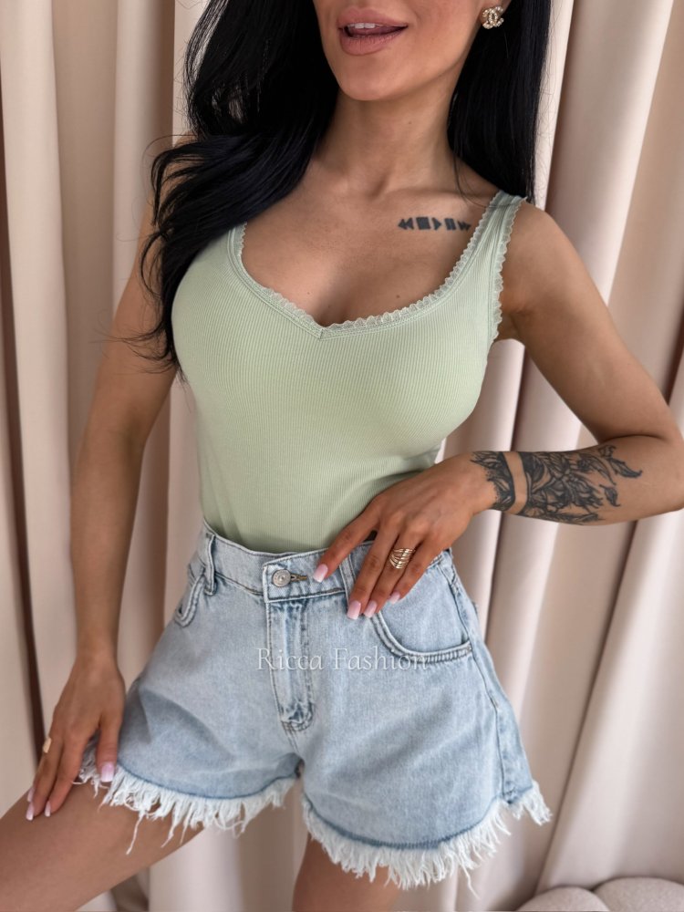 Bluzka/top VELLA, pistachio