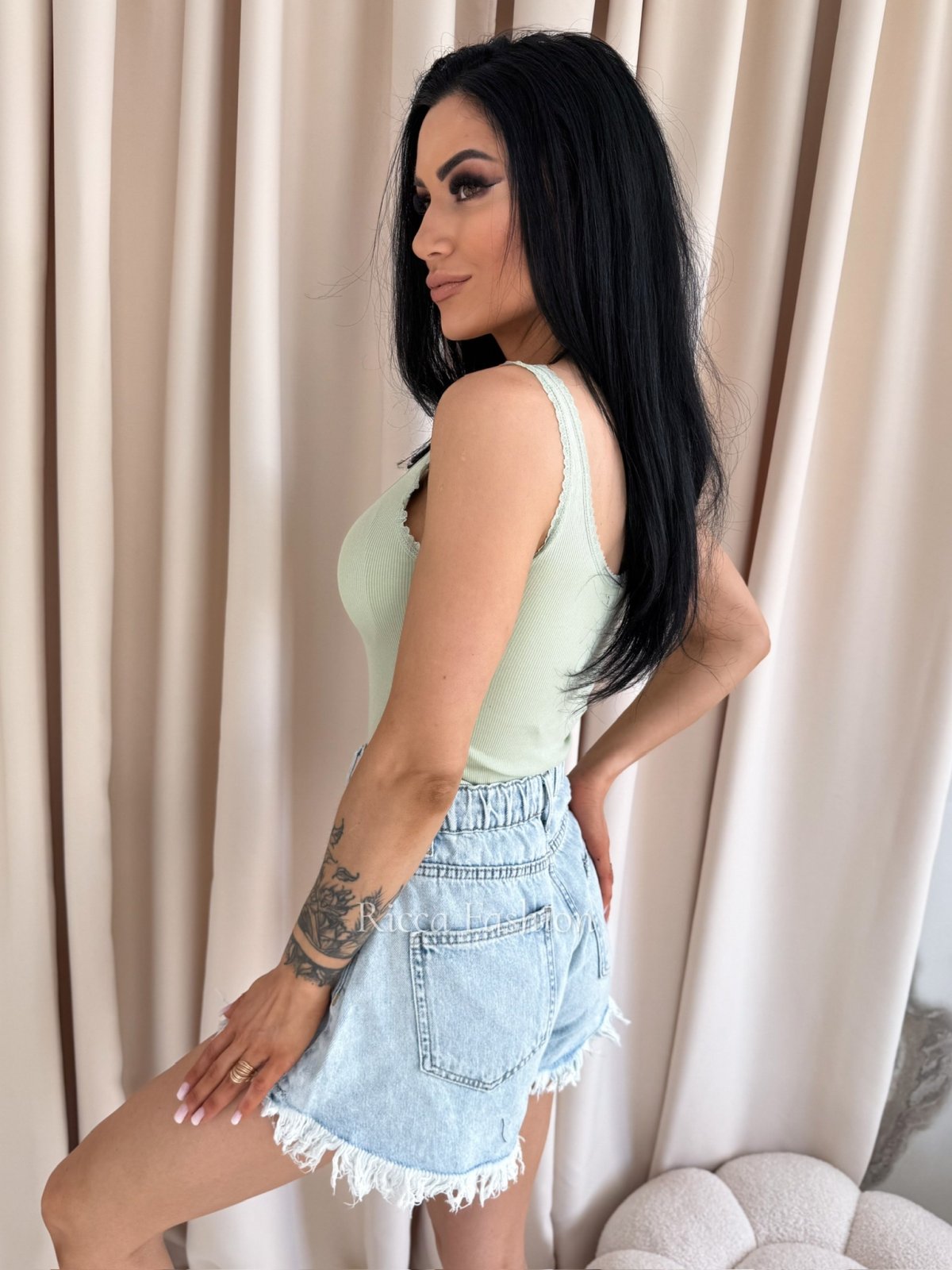 Bluzka/top VELLA, pistachio