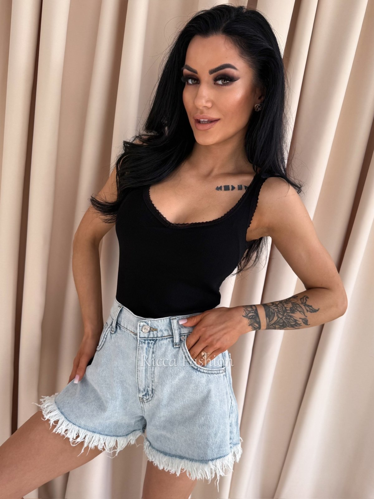 Bluzka/top VELLA, black