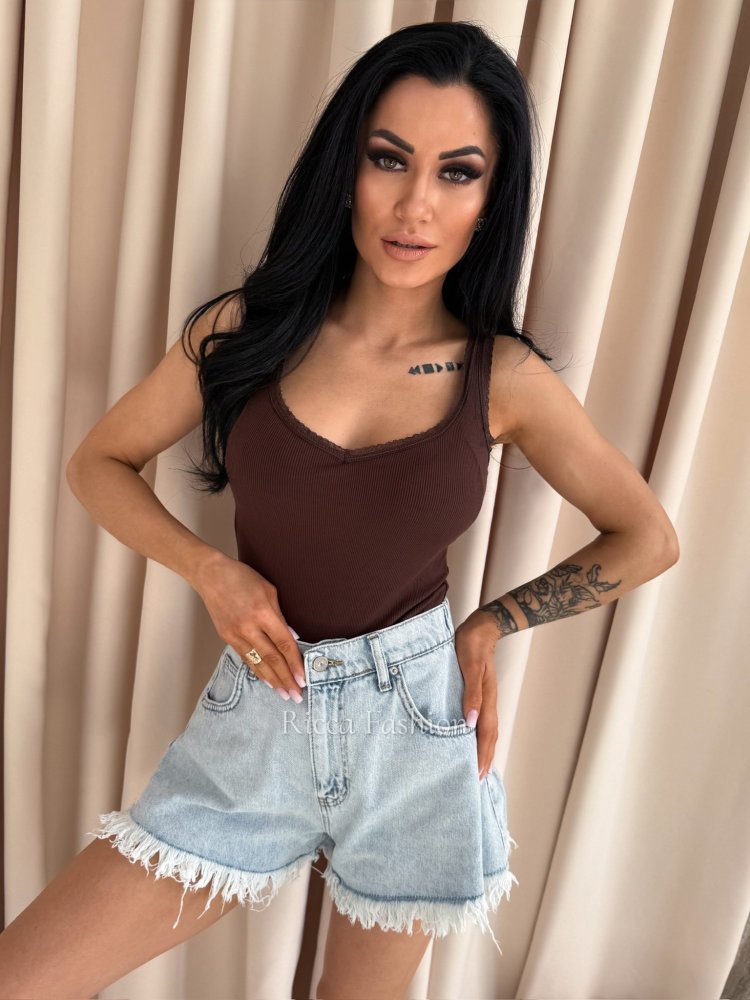 Bluzka/top VELLA, chocolate