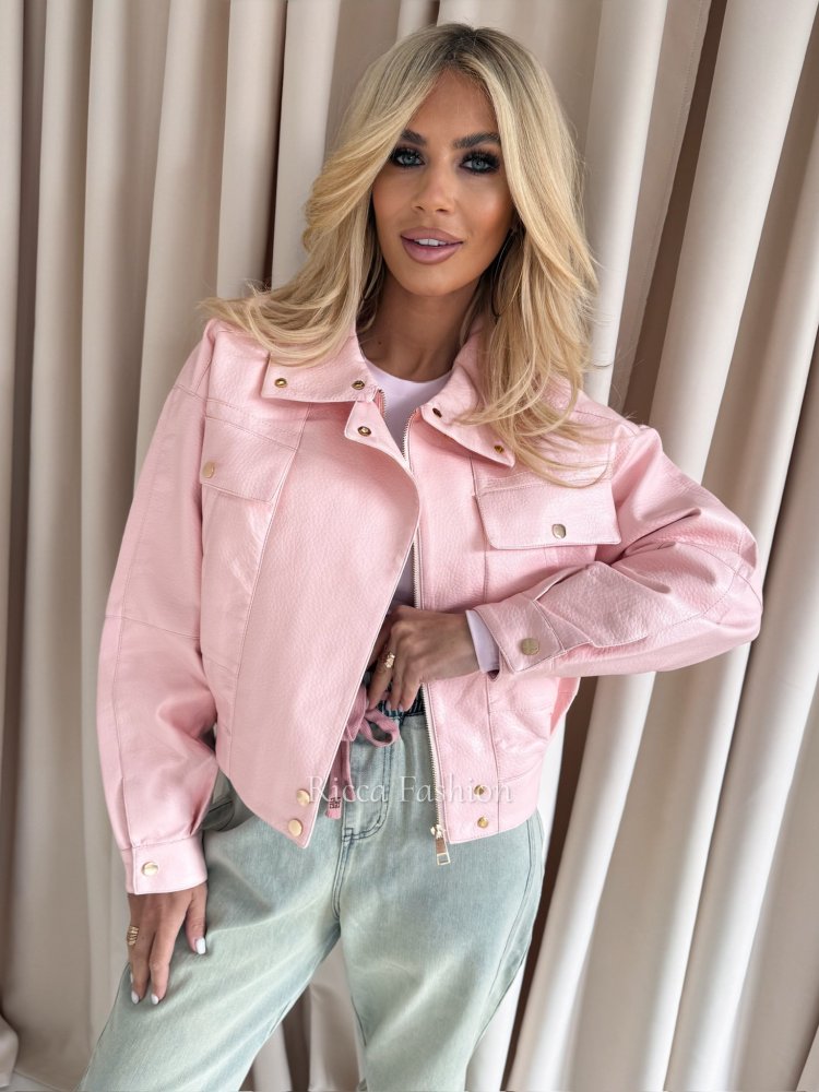 Kurtka skórzana IBIZA , pink