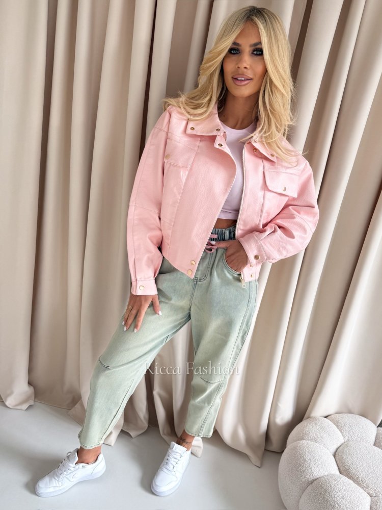 Kurtka skórzana IBIZA , pink