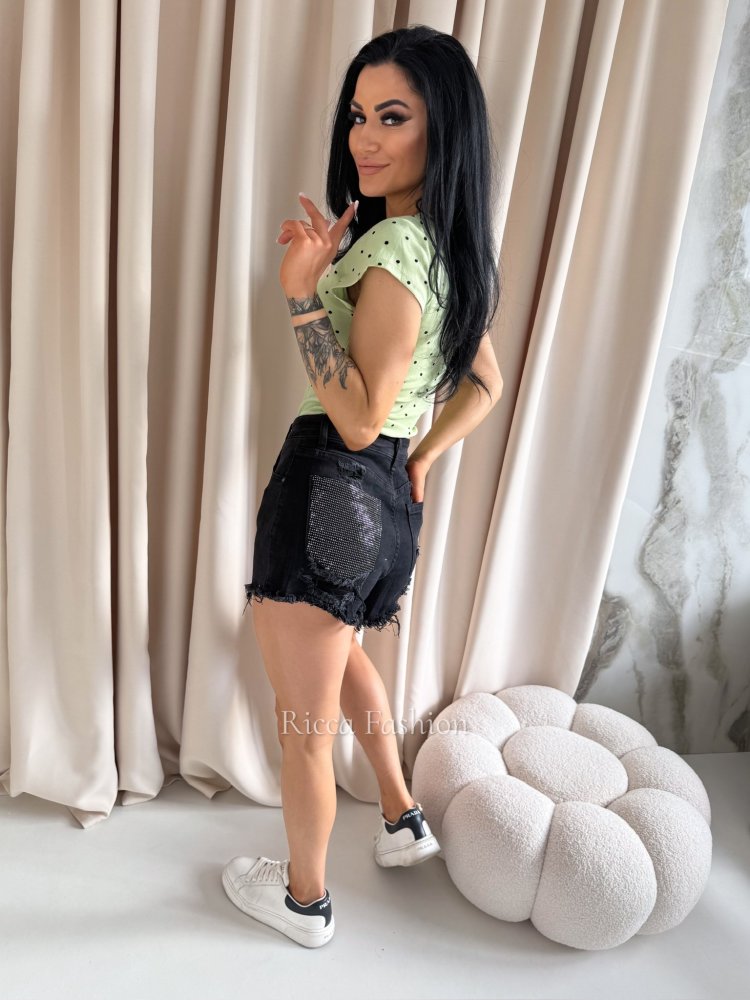 Bluzka bawełniana z kropkami SARA, pistachio